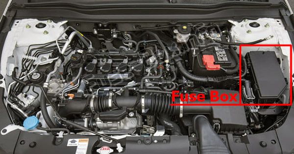 Sigortaların motor bölmesindeki yeri: Honda Accord (2018, 2019-)