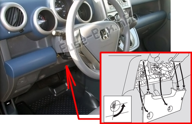 Sigortaların yolcu bölmesindeki yeri: Honda Element (2003-2011)