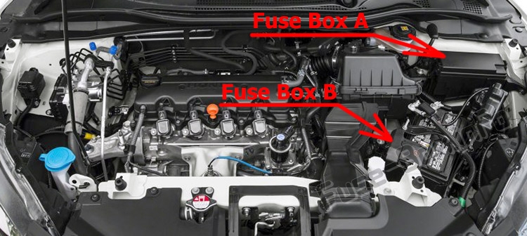 Sigortaların motor bölmesindeki yeri: Honda HR-V (2016-2019 ..)
