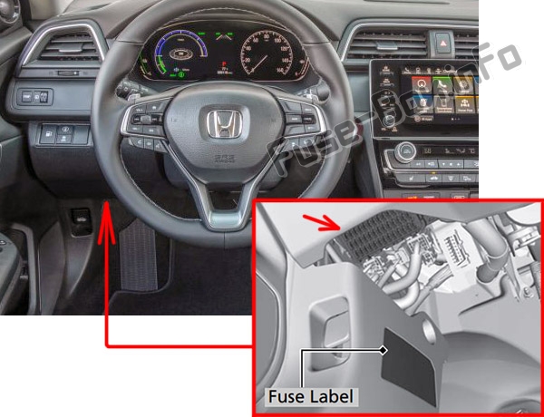 Sigortaların yolcu bölmesindeki yeri: Honda Insight (2019)