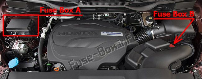 Sigortaların motor bölmesindeki yeri: Honda Odyssey (2018, 2019 -...)