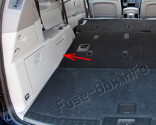 Sigortaların bagajdaki yeri: Honda Pilot (2009-2015)