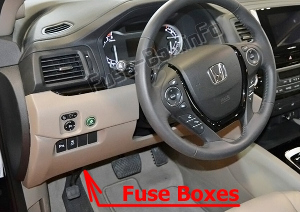 Sigortaların yolcu bölmesindeki yeri: Honda Pilot (2016-2019 ..)