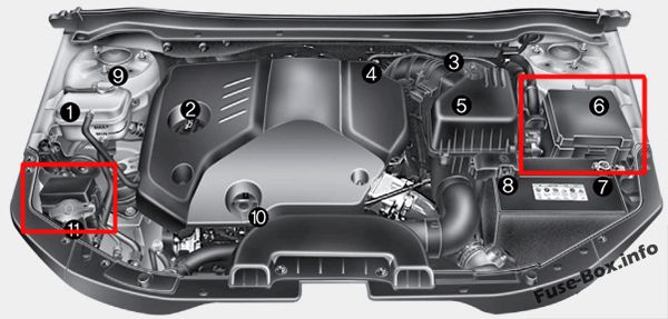 Sigortaların motor bölmesindeki yeri (dizel): Hyundai i30 (2008-2011)