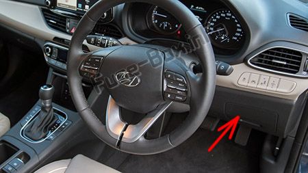 Sigortaların yolcu bölmesindeki yeri (RHD): Hyundai i30 (2018, 2019 -...)