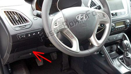 Sigortaların yolcu bölmesindeki yeri (LHD): Hyundai ix35 (2010-2015)
