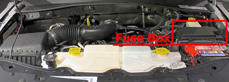 Sigortaların motor bölmesindeki yeri: Jeep Liberty (KK; 2008-2012)