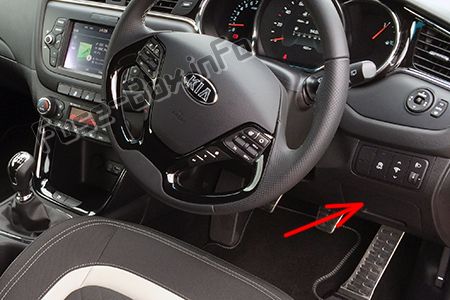 Sigortaların yolcu bölmesindeki yeri (RHD): KIA Cee'd (2013-2018)