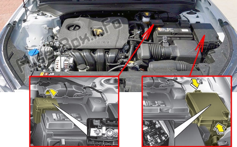 Sigortaların motor bölmesindeki yeri: KIA Forte / Cerato (2019- ..)