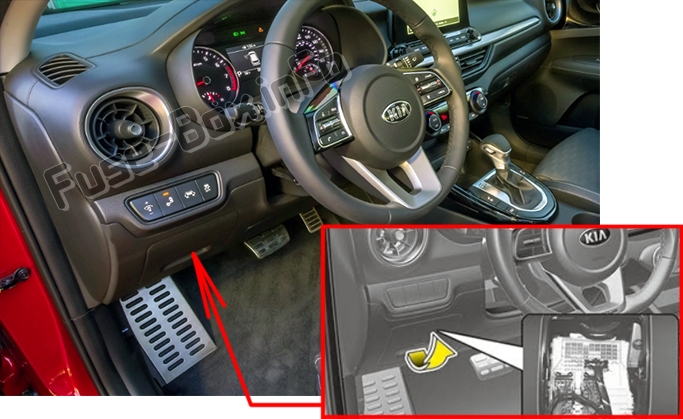 Sigortaların yolcu bölmesindeki yeri: KIA Forte / Cerato (2019- ..)