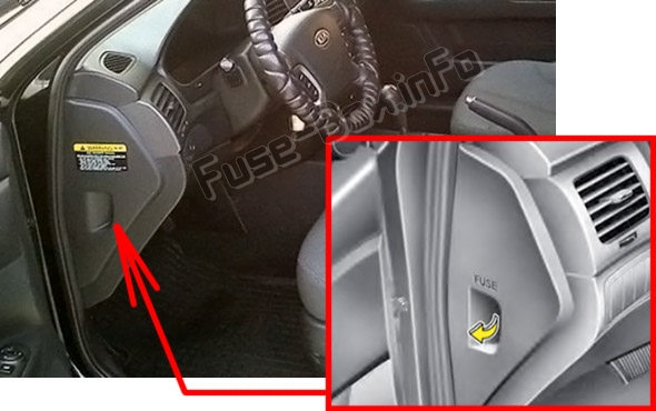 Sigortaların yolcu bölmesindeki yeri: KIA Optima (MG; 2007-2010)