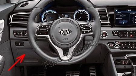 Sigortaların yolcu kabinindeki yeri (LHD): KIA Niro (2017, 2018, 2019 -...)