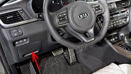 Sigortaların yolcu kabinindeki yeri (LHD): KIA Optima (2016-2019 -...)