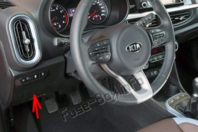 Sigortaların yolcu kabinindeki yeri (LHD): KIA Picanto (2018, 2019 -...)