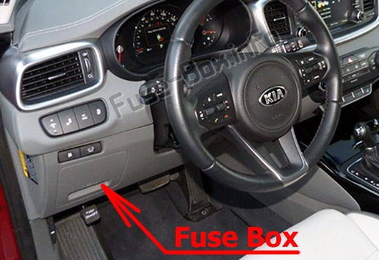 Sigortaların yolcu bölmesindeki yeri: KIA Sorento (UM; 2016-2019 ..)