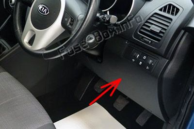Sigortaların yolcu kabinindeki yeri (RHD): KIA Venga (2010-2016)