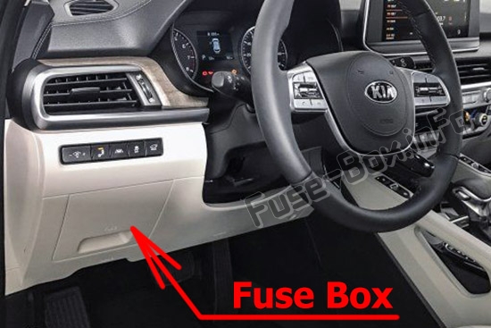 Sigortaların yolcu bölmesindeki yeri: Kia Telluride (2020- ..)