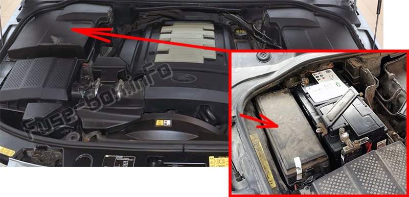 Sigortaların motor bölmesindeki yeri: Land Rover Discovery 3 / LR3 (2004-2009)