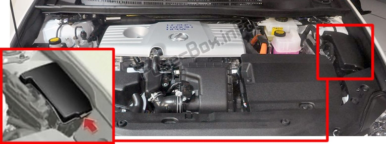 Sigortaların motor bölmesindeki yeri: Lexus CT200h (A10; 2011-2017)
