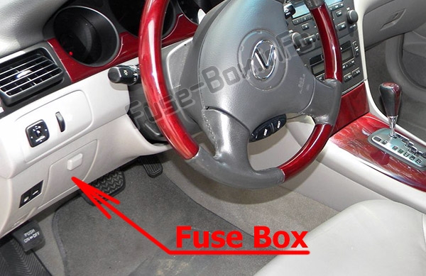 Sigortaların yolcu bölmesindeki yeri: Lexus ES300 / ES330 (XV30; 2001-2006)