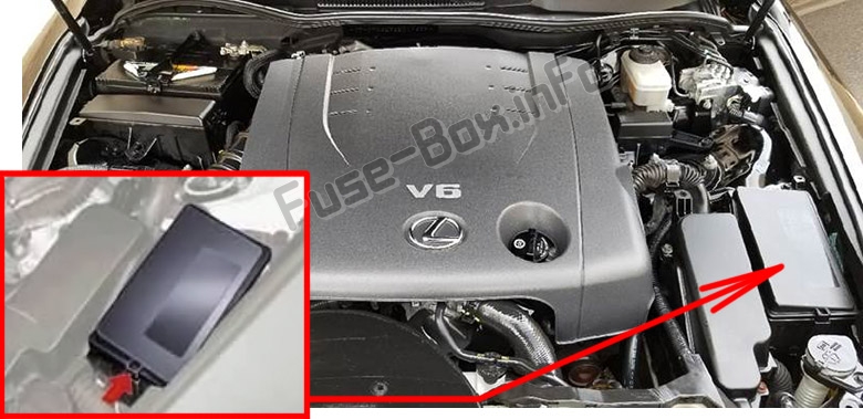 Sigortaların motor bölmesindeki yeri: Lexus IS250 / IS350 (XE20; 2006-2013)