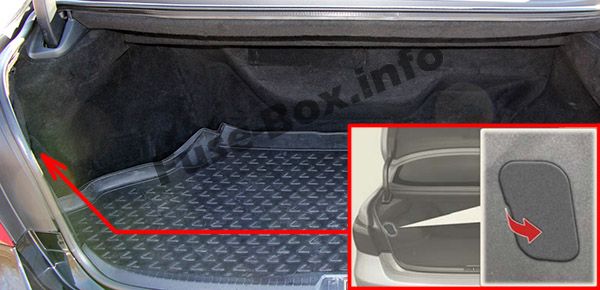 Sigortaların bagajdaki yeri: Lexus LS 460 (2007, 2008, 2009)