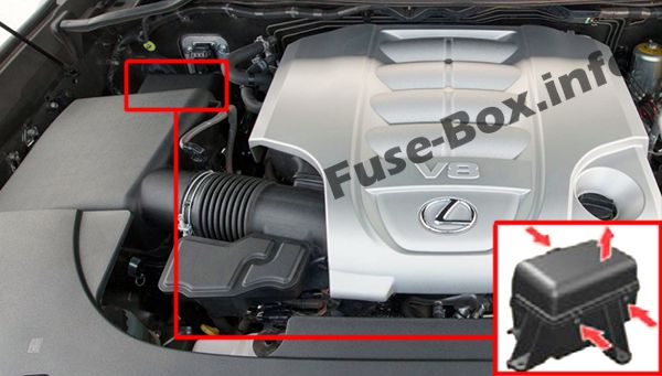 Sigortaların motor bölmesindeki yeri: Lexus LX 570 (2008-2015)