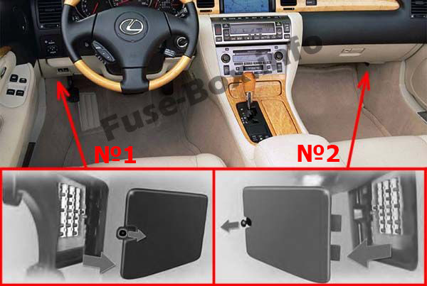 Sigortaların yolcu bölmesindeki yeri: Lexus SC 430 (2001-2010)