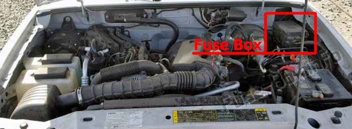 Sigortaların motor bölmesindeki yeri: Mazda B-Serisi (1998-2006)