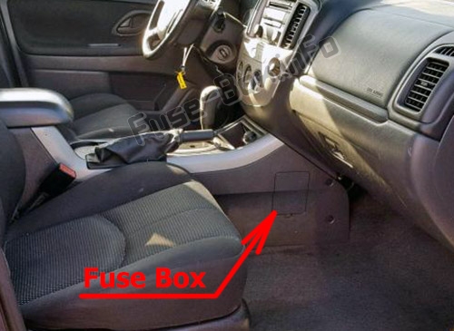Sigortaların yolcu bölmesindeki yeri: Mazda Tribute (2005-2007)
