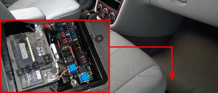 Sigortaların yolcu bölmesindeki yeri: Mercedes-Benz A-Class (W168; 1997-2004)