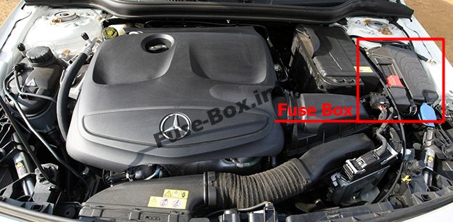 Sigortaların motor bölmesindeki yeri: Mercedes-Benz A-Class (2013-2018)