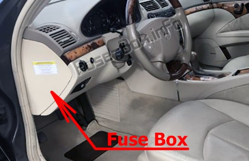 Sigortaların yolcu bölmesindeki yeri: Mercedes-Benz E-Class (W211; 2003-2009)