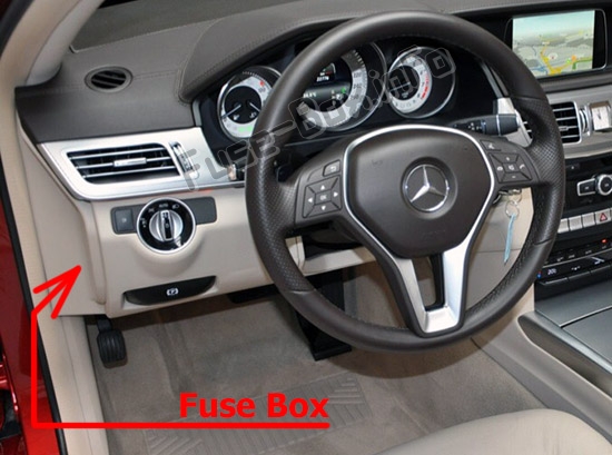 Sigortaların yolcu bölmesindeki yeri: Mercedes-Benz E-Class (W212; 2010-2016)