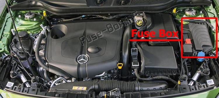 Sigortaların yolcu bölmesindeki yeri: Mercedes-Benz GLA Class (X156; 2014-2019 ..)