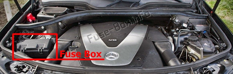 Sigortaların motor bölmesindeki yeri: Mercedes-Benz M-Class (W164; 2006-2011)