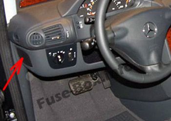 Aydınlatma k10trol sigortaları: Mercedes-Benz Vaneo (2002-2005)