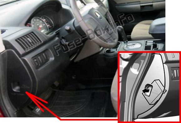 Sigortaların yolcu bölmesindeki yeri: Mitsubishi Endeavour (2004-2011)