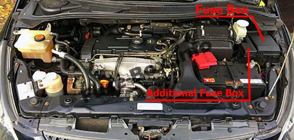 Sigortaların motor bölmesindeki yeri (dizel): Mitsubishi Grandis (2003-2011)