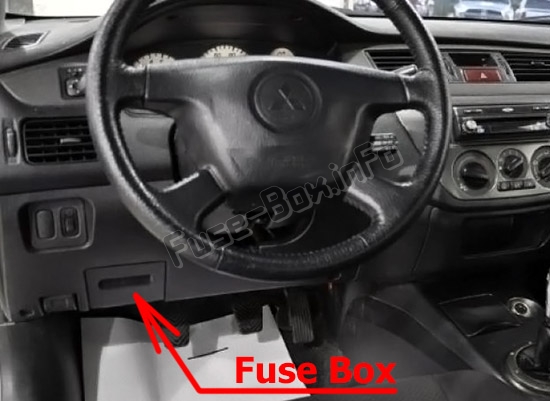 Sigortaların yolcu bölmesindeki yeri: Mitsubishi Lancer IX (2000-2007)
