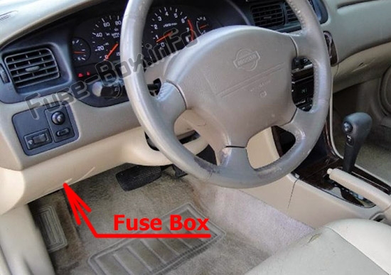 Sigortaların yolcu bölmesindeki yeri: Nissan Altima (1998-2001)