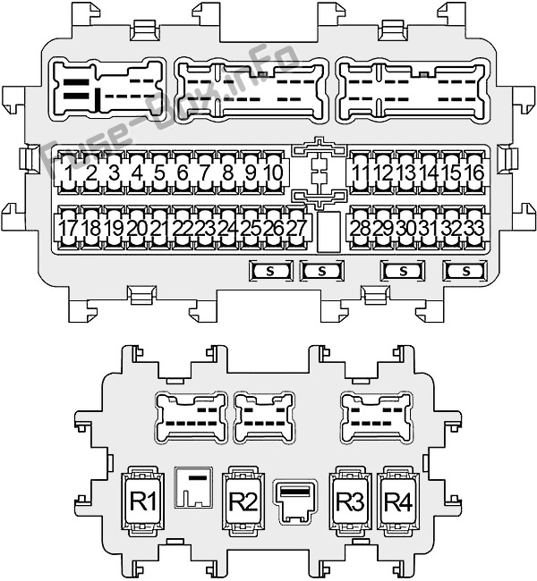 Pano sigorta kutusu şeması: Nissan Altima (2013, 2014, 2015, 2016, 2017, 2018)