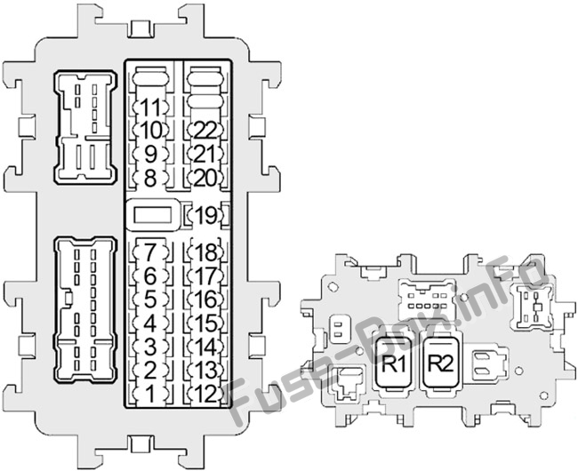 Pano sigorta kutusu şeması: Nissan Quest (2004, 2005, 2006, 2007, 2008, 2009)