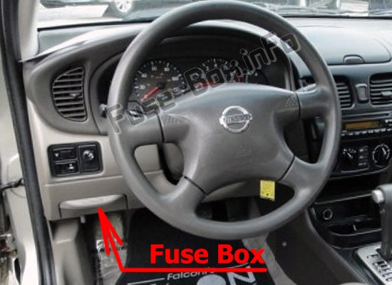 Sigortaların yolcu bölmesindeki yeri: Nissan Sentra (2000-2006)