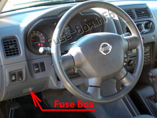 Sigortaların yolcu bölmesindeki yeri: Nissan Xterra (1999-2004)