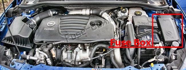 Sigortaların motor bölmesindeki yeri: Opel / Vauxhall Astra J (2009-2018)