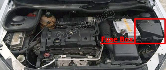 Sigortaların motor bölmesindeki yeri: Peugeot 206 (1999-2008)