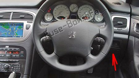 Sigortaların yolcu bölmesindeki yeri (RHD): Peugeot 607 (2000-2010)