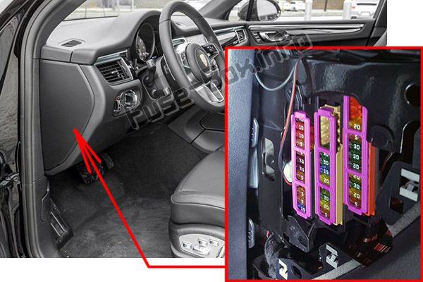 Sigortaların yolcu bölmesindeki yeri: Porsche Macan (2014-2018)