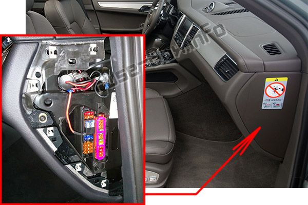 Sigortaların yolcu bölmesindeki yeri: Porsche Macan (2014-2018)